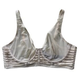 Victoria's Secret Cream Sheer Mesh Unlined Plunge Strappy Cage Bra Size 34C